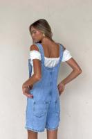 2025 Primavera/Verano Compra rápida Nuevo bolsillo Correa ajustable Lavandería Mono vaquero Pantalones cortos - details 3