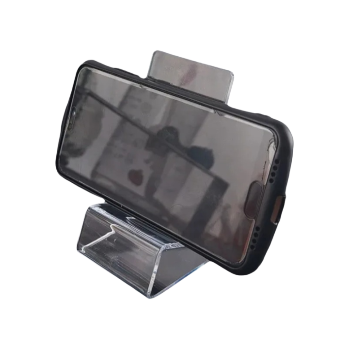 Acrylic Phone Holder Clear Transparent Desktop Universal Smartphone Stand Minimalist Bracket for Online Learning Home Office Use