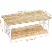 Mesa de Café con Redonda de 100cm, Tablero de Estilo Moderno en Macro de para la Salón, Beige - details 2