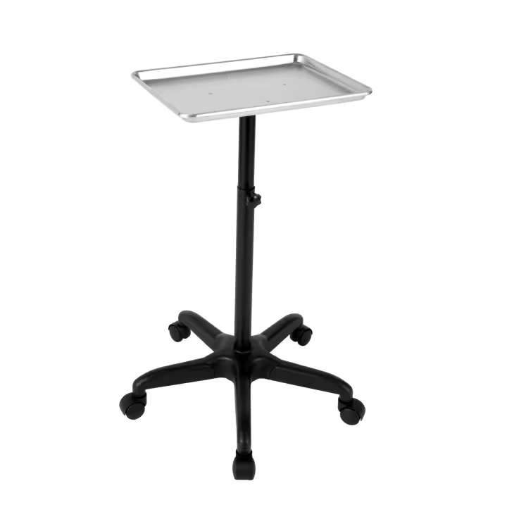 Bandeja de aluminio con ruedas para salón de belleza, carro para tatuaje, altura ajustable, 70-110CM, Blateado - 1