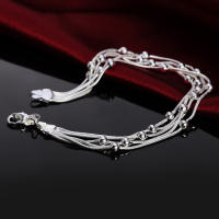 Andara Pulsera de Plata Esterlina  con Cadena de Serpiente y Cuentas Redondas - details 2