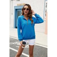 Sudadera con capucha para mujer azul cálido con sudaderas lisa sudadera deporte tendencia 2025 - details 2