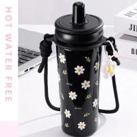 Taza térmica de paja de acero inoxidable, botella de agua aislada portátil a prueba de fugas, taza de café de gran capacidad para estudiantes - details 13