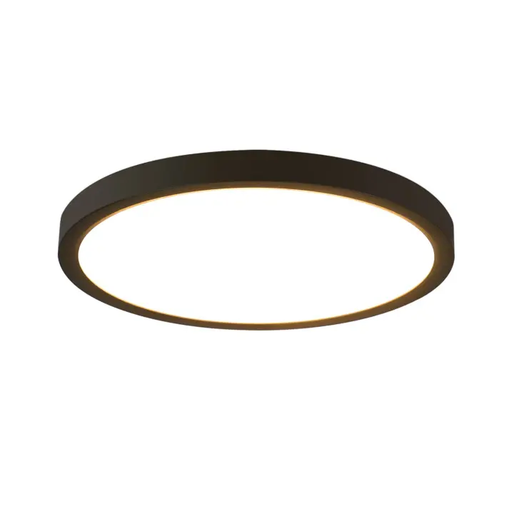 CBJKTX Plafón LED Plano Negro 18cm 15W Redondo Pequeño LED Blanco Cálido Integrado Permanentemente 3000K - 1