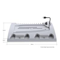 Soporte de carga con ventilador de refrigeración para consola PS5 y PS5 Slim, estación de carga de controlador Dual con 9 luces RGB (blancas) - details 4