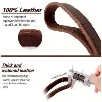 Collar de cuero con tachuelas para perro, correa de cuero adecuada para perros grandes, antimordeduras - details 11