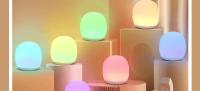 Luz LED nocturna de silicona para niños, luz de juguete para dormir, luces de noche junto a la cama, 7 colores, bonita lámpara LED luminosa con forma de huevo, linterna de mesa - details 1