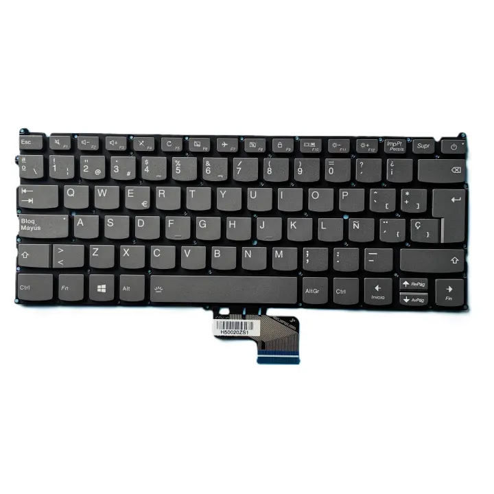 Teclado retroiluminado para ordenador portátil ES español para Lenovo IDEAPAD 720S-13 13ARR 13IKB 81A8 81BV 81BR series gris - 1