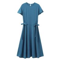 OUWU- Venta Rápida Nuevo Vestido De Mujer Estilo Europeo Vestido Redondo Con Lazo Ajustado A La Cintura Decoración De Lazo A La Moda Ropa De Mujer - details 6