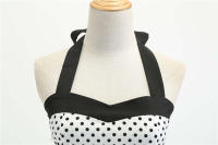 Vintage Women Summer Polka Dot Print Halter Party Dresses - details 32