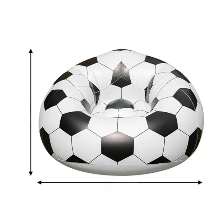 inflatable football sofa, lightweight pvc lazy couch chair portable for travel beach park camping music festival
