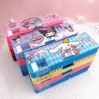 Estuche de Lápiz Doble Cara Sanrio Melody Hello Kitty Caja de Papelería Multifuncional con Afilador - details 0