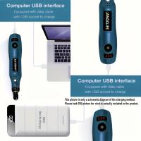 61 piezas Herramienta Rotativa Inalámbrica, Bolígrafo de Grabado Recargable con Batería, Bolígrafo de Tallado de Velocidad Ajustable Eléctrico, Herramienta de Grabado de Madera Portátil para Lijado, Pulido, Grabado, Artesanía de Joyería DIY, Esencial para - details 5