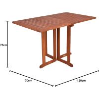 Plegable de Madera de eucalipto, Rectangular, 120 x 70 cm, aceitada Comedor de Madera - details 1