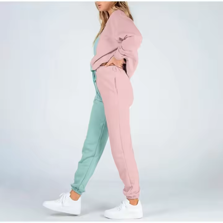 costura Ropa deportiva simétrica para mujer, conjunto de ropa deportiva de dos piezas, conjunto de tres piezas de moda, , - 1
