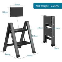 Escalera Plegable de 2 Peldaños de Aluminio Escalera de Tijera con Pedal Ancho Antideslizante - details 3