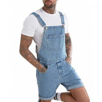 Pantalones cortos de mezclilla para hombres, overoles, mono casual de ajuste holgado - details 5
