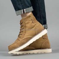 Nuevas botas formales de cuero genuino de alta calidad con hebilla de logotipo, correa de vaca real, zapatos clásicos Oxford para exteriores, senderismo para hombres - details 6