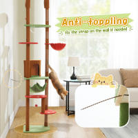 PAWZ Road Árbol para gatos alto de altura ajustable con acogedora hamaca para condominio, torre para gatos de suelo a techo, poste rascador para gatos de interior, juguetes para gatos, gato accesorios - details 3