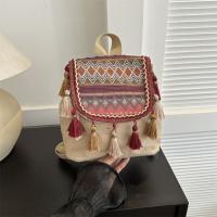Mochila de estilo étnico con borlas, bolso escolar pequeño de lona, ​​bolso de hombro con borlas, bolso escolar bordado de estilo coreano de gran capacidad - details 18