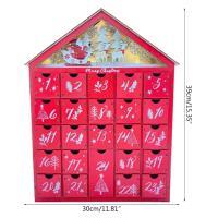 Calendario de Navidad para niños, accesorio creativo Con luz, 24 cajones de madera, regalo, 2024 - details 1