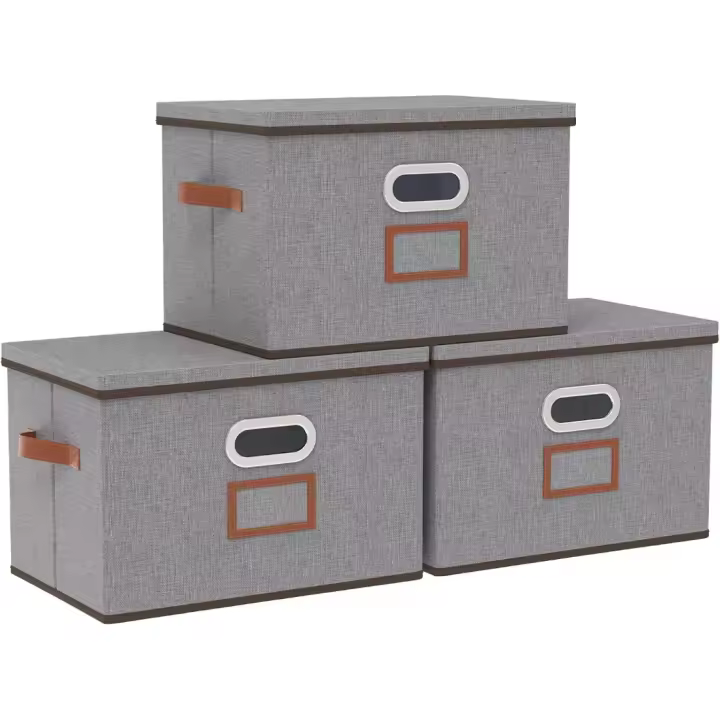 Cajas de Almacenamiento con Tapas 45l. x 30an. x 30al. Ideal para Estantes y Oficinas - 1