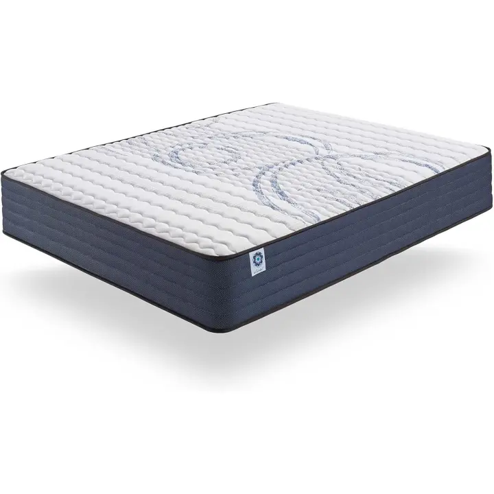 Colchón Híbrido Almohada de Espuma Viscoelástica y Almohada de Latex Azul - 1