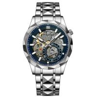 Correa de acero fino reloj de hombre reloj de pulsera calado negocio reloj de cuarzo minimalista resistente al agua - details 7