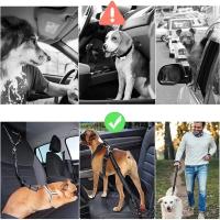 Cinturón de Seguridad 2 en 1 para Coche Reflector Ajustable Adecuado para Perros Grandes, Medianos y Pequeños Clip de Seguridad Correa de Sujeción - details 3
