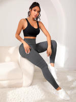 Mallas sin costuras para gimnasio para mujer, pantalones deportivos para Yoga, mallas elásticas de cintura alta, mallas deportivas, ropa deportiva - details 5