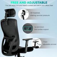 Reposabrazos, Soporte Lumbar, Silla de Oficina con Altura Regulable y Oscilación de 90 ° -120 ° , - details 3