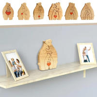 Rompecabezas de Arte de Madera de Familia de Oso Decoración de Navidad 2023 - details 0