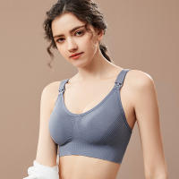 Sujetador de lactancia para madre, Bralette posparto sin costuras, azul, M - details 3
