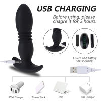 Vibrador Anal inalámbrico con Control remoto para hombres, consolador telescópico, masajeador de próstata, tapón Anal, Juguetes sexuales anales - details 3