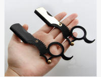 Navaja de afeitar plegable para el hogar, herramienta de corte de pelo de borde recto, cuchilla reemplazable para Barba y cejas - details 8