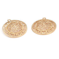 10 Uds. Colgantes redondos de latón de Color dorado de 18K, collar de alta calidad, pendientes, accesorios de joyería Diy, sitio web oficial Rosediy - details 5