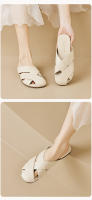 Sandalias planas de suela blanda estilo retro para exteriores de verano para mujer - details 0