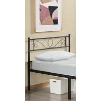 Cama de Metal Moderna con somier, Cama Doble/Individual, Marco de Cama con cabecero, Cama de Invitados, Cama Juvenil, para Dormitorio, habitación de Invitados, 90 x 190 cm/Blanco - details 8