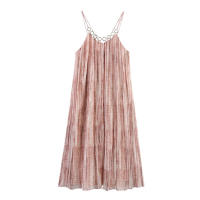 OUWU- 2025seaside Vacaciones Estilo Anillo Decoración Tie-dye Suelto Casual Vestido Con Tirantes Falda Larga Ropa De Verano Para Mujer - details 1