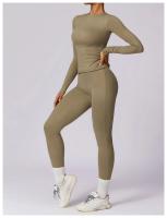 Conjunto de Yoga para Mujeres 2 Piezas Ropa Deportiva Gimnasio Legging Fitness Top Corto de Manga Larga Traje Deportivo Material Exterior Nylon Adecuado para Primavera/Verano - details 8