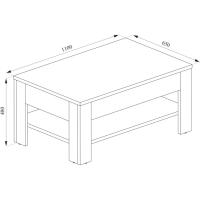 Mesa de centro, mesa central, mesa de sofá, madera ecológica, diseño moderno, estilo nórdico, medidas: 92,2 x 65 cm - details 7