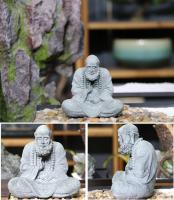 Pequeños monjes budistas, figuritas de budismo tibetano, estatua de piedra de Buda, adorno de coche de jardín, meditación, decoración del acuario del hogar - details 15