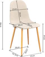 Juego de 4 sillas giratorias de ante para comedor con asiento acolchado, sillas de diseño para salón o cocina, con patas de metal negro, marrón - details 63