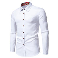 Camisa de Moda Primavera para Hombre con Diseño de Patchwork de Flores Manga Larga Camisa de Negocios Casual para Fiesta Material Exterior de Poliéster - details 5