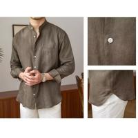 Camisa de Lino para Hombre Verano 2025 Cuello Henley Elegante Manga Larga Transpirable - details 12