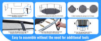 Trampolín SucceBuy, con red de recinto, escalera y poste curvo. Resistente con estera para saltar y acolchado de cubierta de resorte. Recreación al aire libre para niños y adultos - details 4