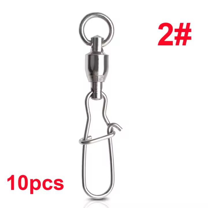 Resistencia a la corrosión, enlace giratorio rodante, anzuelo de señuelo, giratorios de pesca, enclavamiento, conector de sedal de pesca, rodamiento de bolas - 1