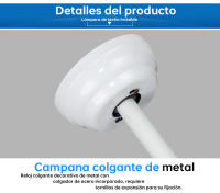 Disponible Ventilador de techo invisible con motor DC 6 velocidades Tecnología LED muy eficiente 72W Tres tonalidades, Mando a distancia con temporizador, Color e intensidad de luz regulables, Motor inverter verano/invierno ultra silencioso. - details 8