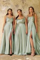 Vestido de Graduación Largo para Mujer Traje Elegante de Denim con Escote Alto, Espalda Descubierta, Cremallera en la Espalda, Ocasiones Formales, 2025 - details 41