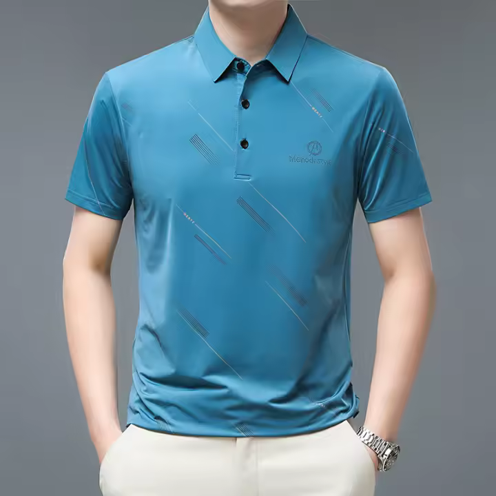 Polo de Hombre Nuevo Verano 2025 Camiseta de Manga Corta de Color Sólido Estilo Casual con Abeto - 1